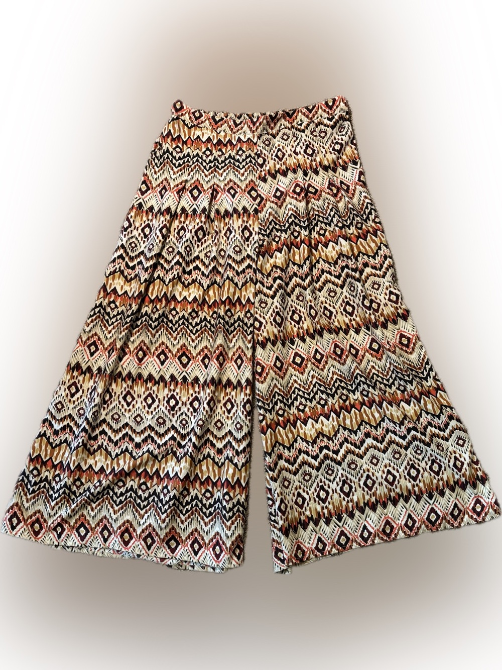 228. Moon Orchid Animal Print, Aztec Wide leg pants, Size XL